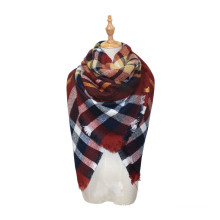 Imitation cashmere pashmina scarf double - side multicolor winter plaid blanket scarf